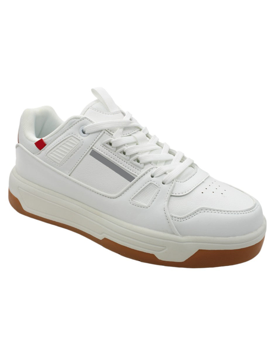 Tenis con cordones Exterior Piel vegana Color Blanco Para Hombre De RBCOLLECTION