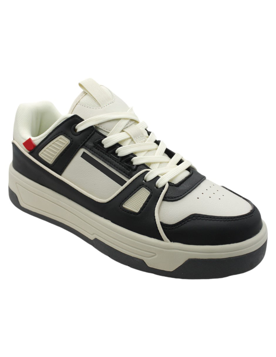 Tenis con cordones Exterior Piel vegana Color Negro Para Hombre De RBCOLLECTION