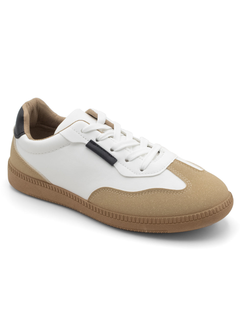 Tenis con cordones Exterior Piel Vegana  Color Blanco Para Mujer De RBCOLLECTION