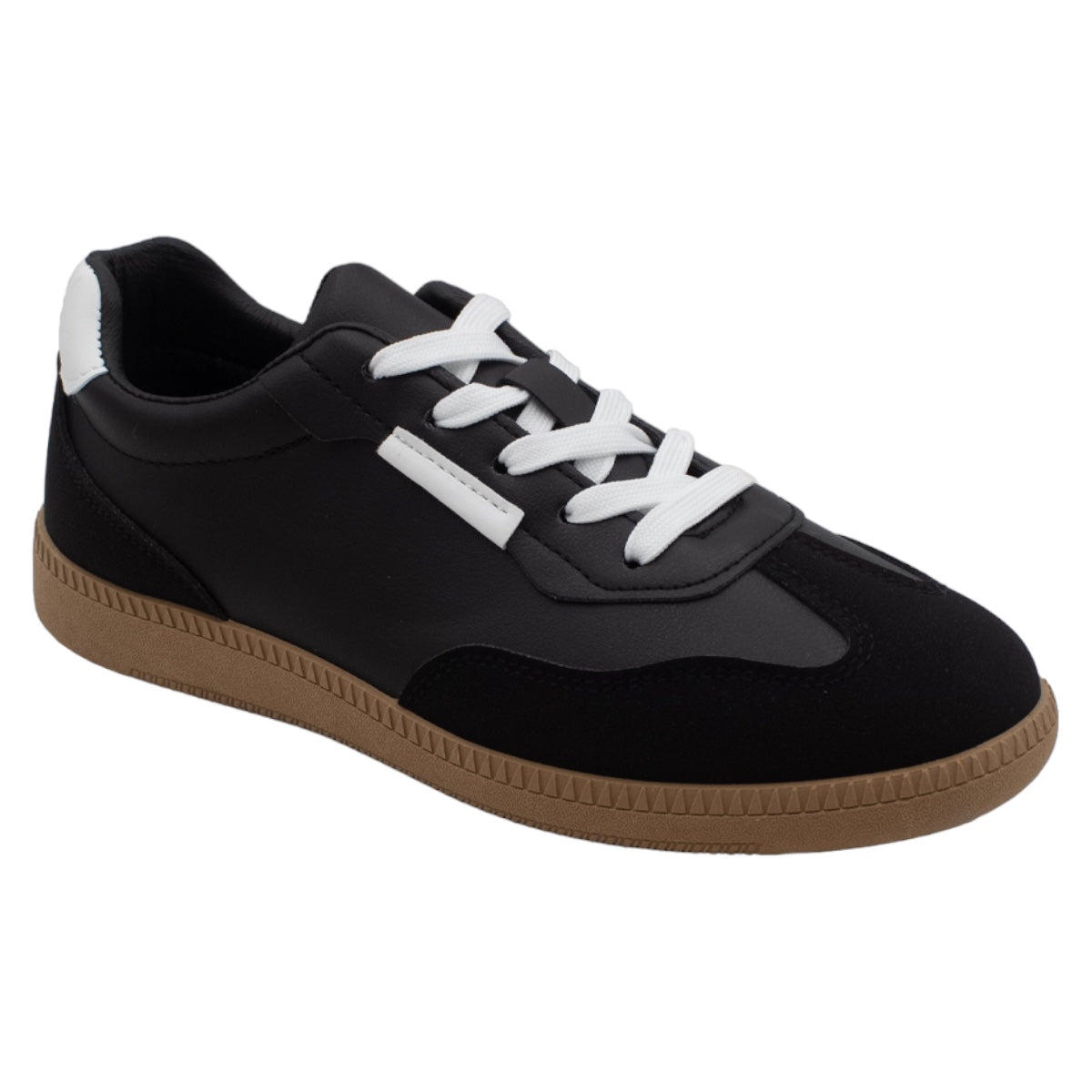 Tenis con cordones  Sam en Piel Vegana  - Negro