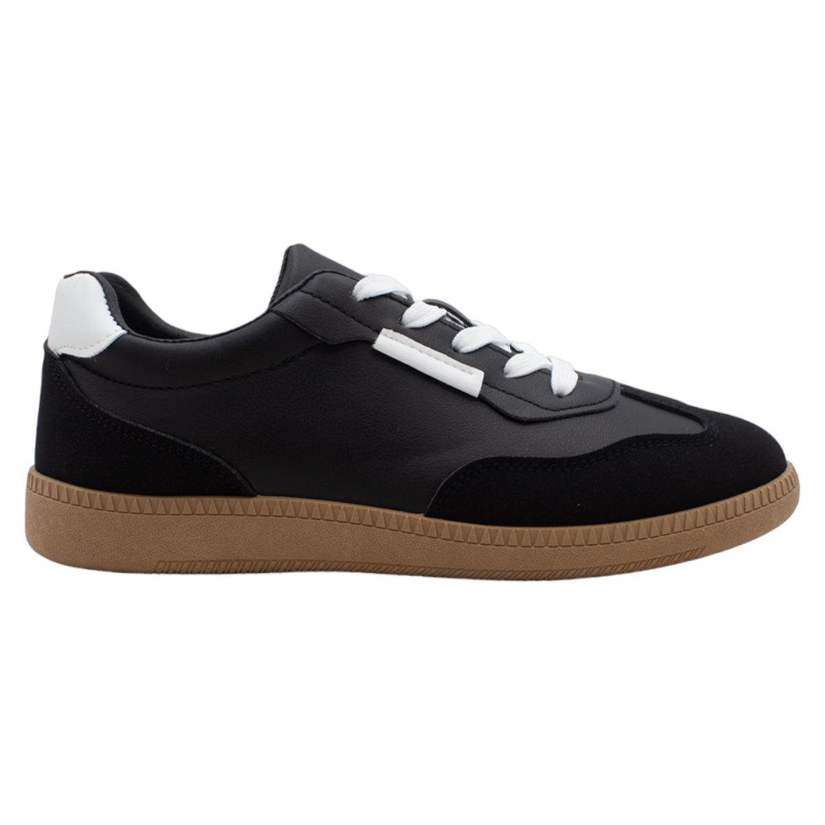 Tenis con cordones  Sam en Piel Vegana  - Negro