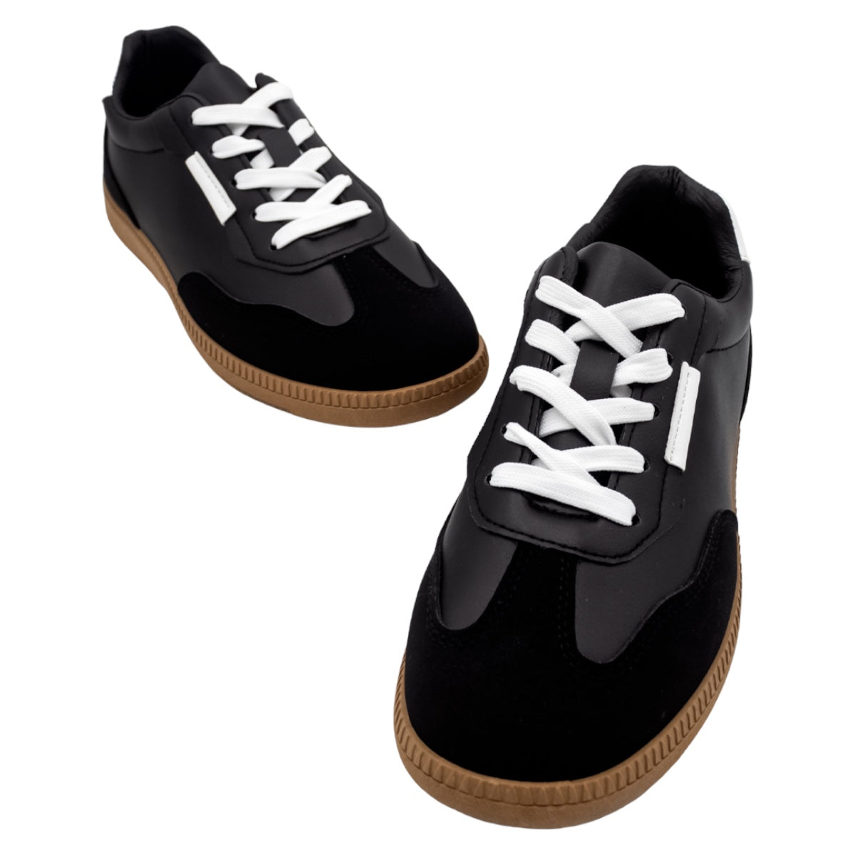 Tenis con cordones  Sam en Piel Vegana  - Negro