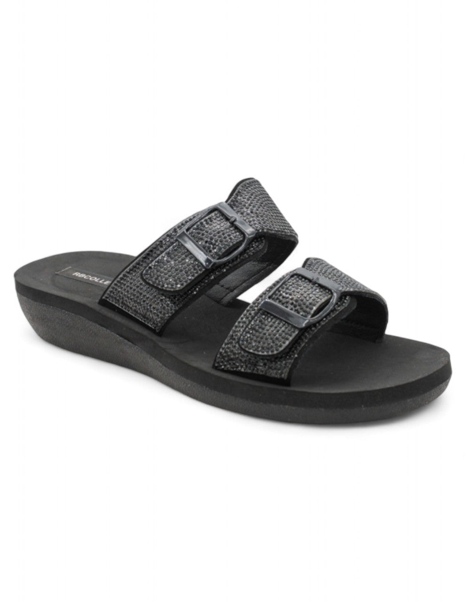 Sandalias de piso Exterior Textil Color Negro Para Mujer De RBCOLLECTION