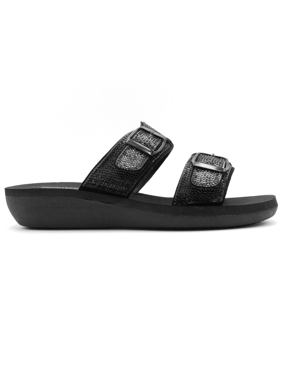 Sandalias de piso  en Textil – Negro