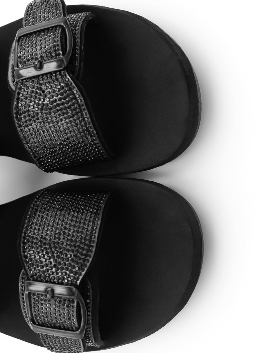 Sandalias de piso  en Textil – Negro