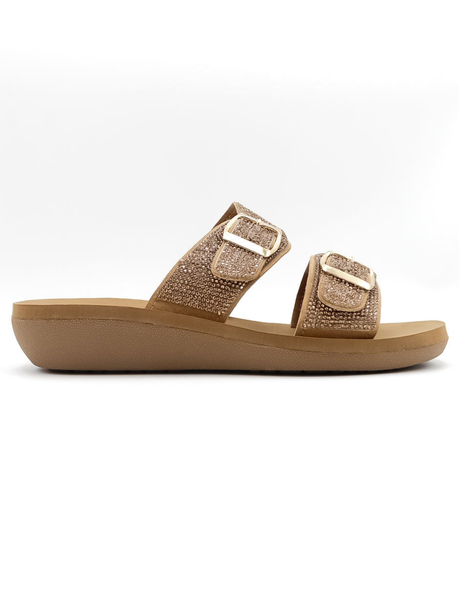 Sandalias de piso  en Textil – Café