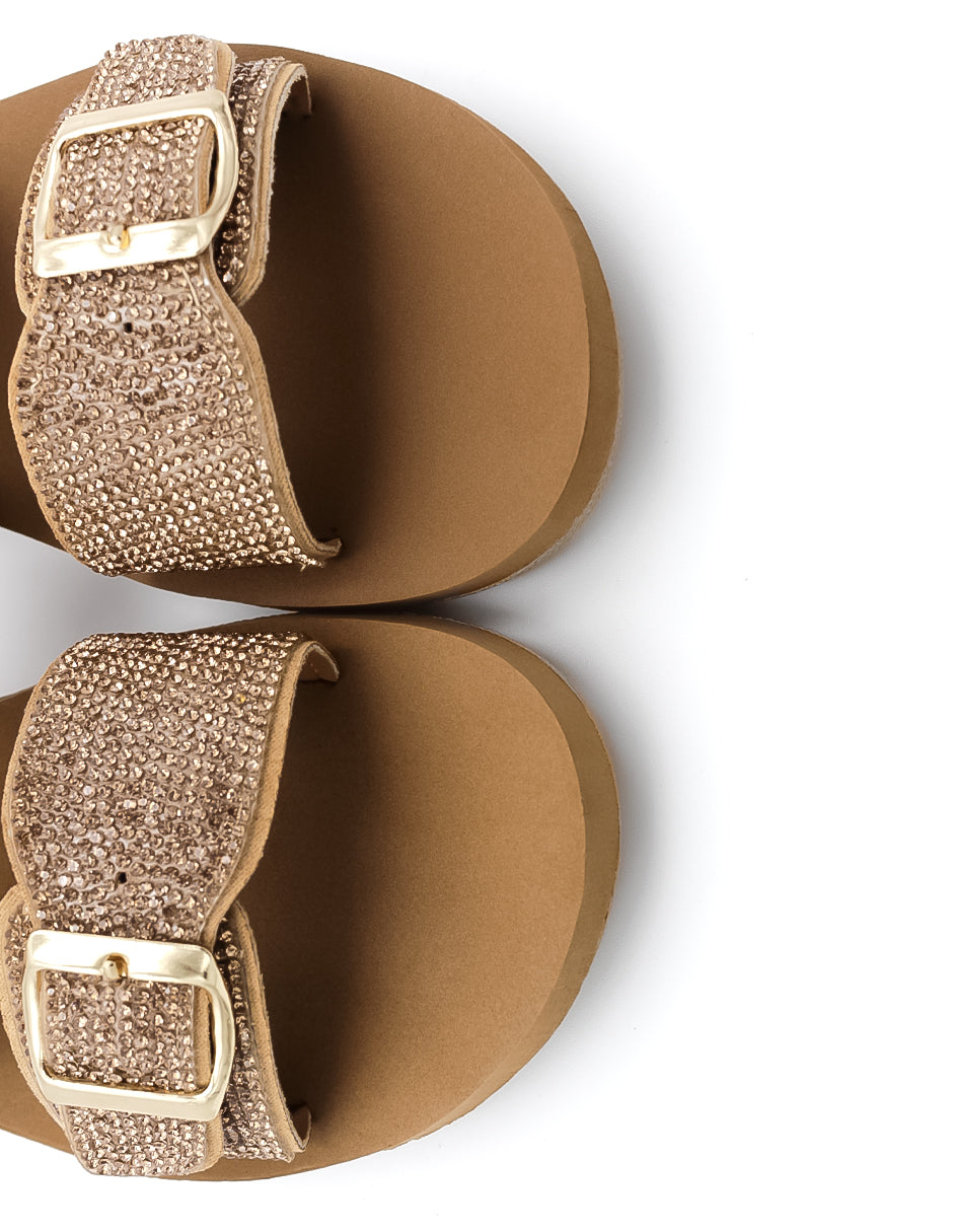 Sandalias de piso  en Textil – Café