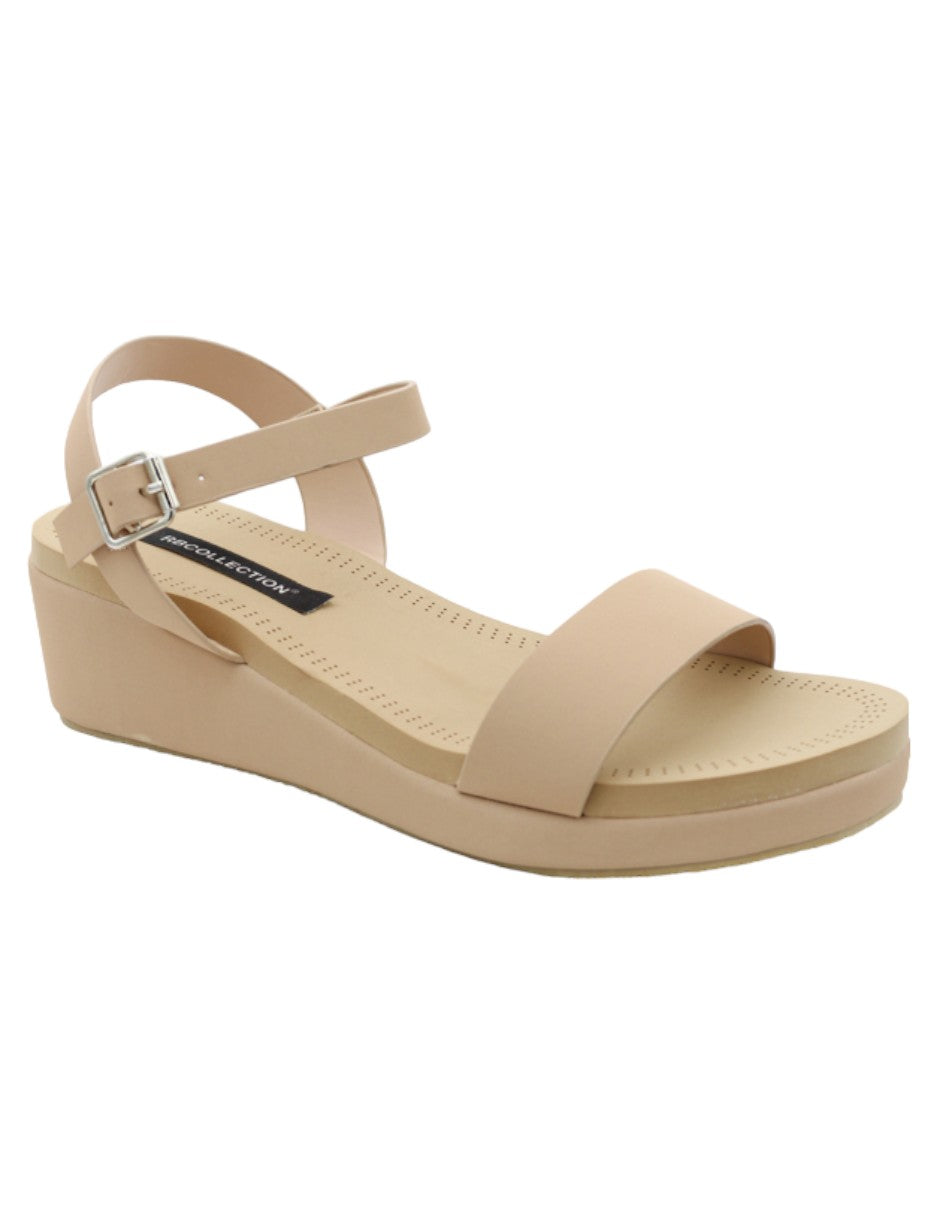 Sandalias con plataforma Exterior Piel vegana Color Beige  Para Mujer De RBCOLLECTION
