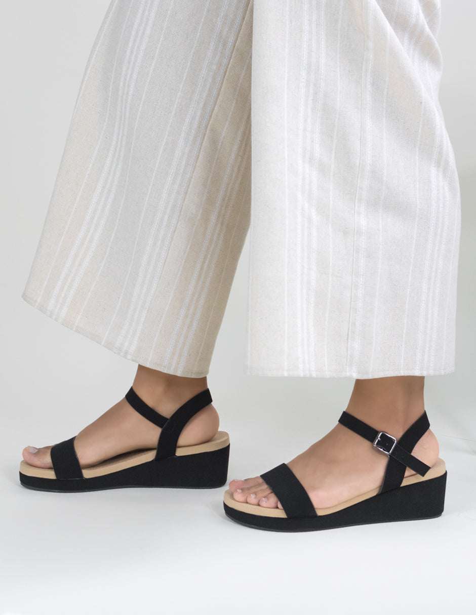 Sandalias con plataforma en Gamuza sintética – Negro