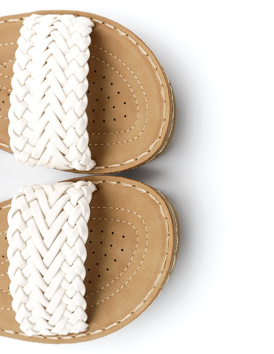 Sandalias con plataforma  en Piel vegana – Blanco