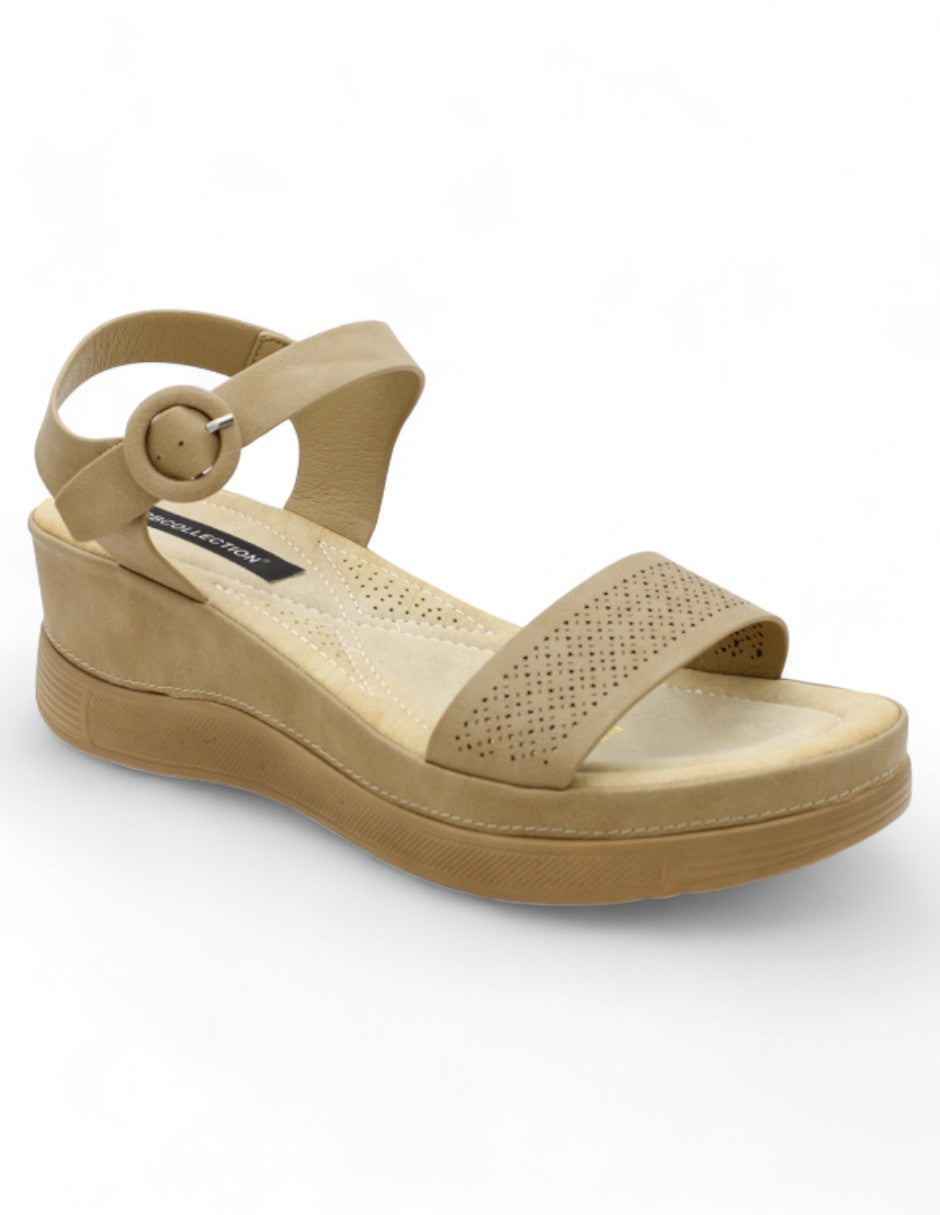 Sandalias con plataforma Exterior Piel vegana Color Café Para Mujer De RBCOLLECTION