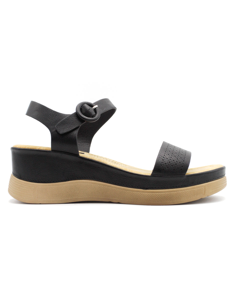 Sandalias con plataforma  en Piel vegana – Negro
