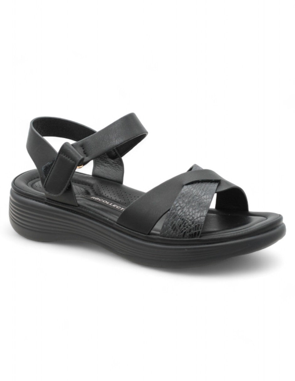 Sandalias con plataforma Exterior Piel vegana Color Negro Para Mujer De RBCOLLECTION