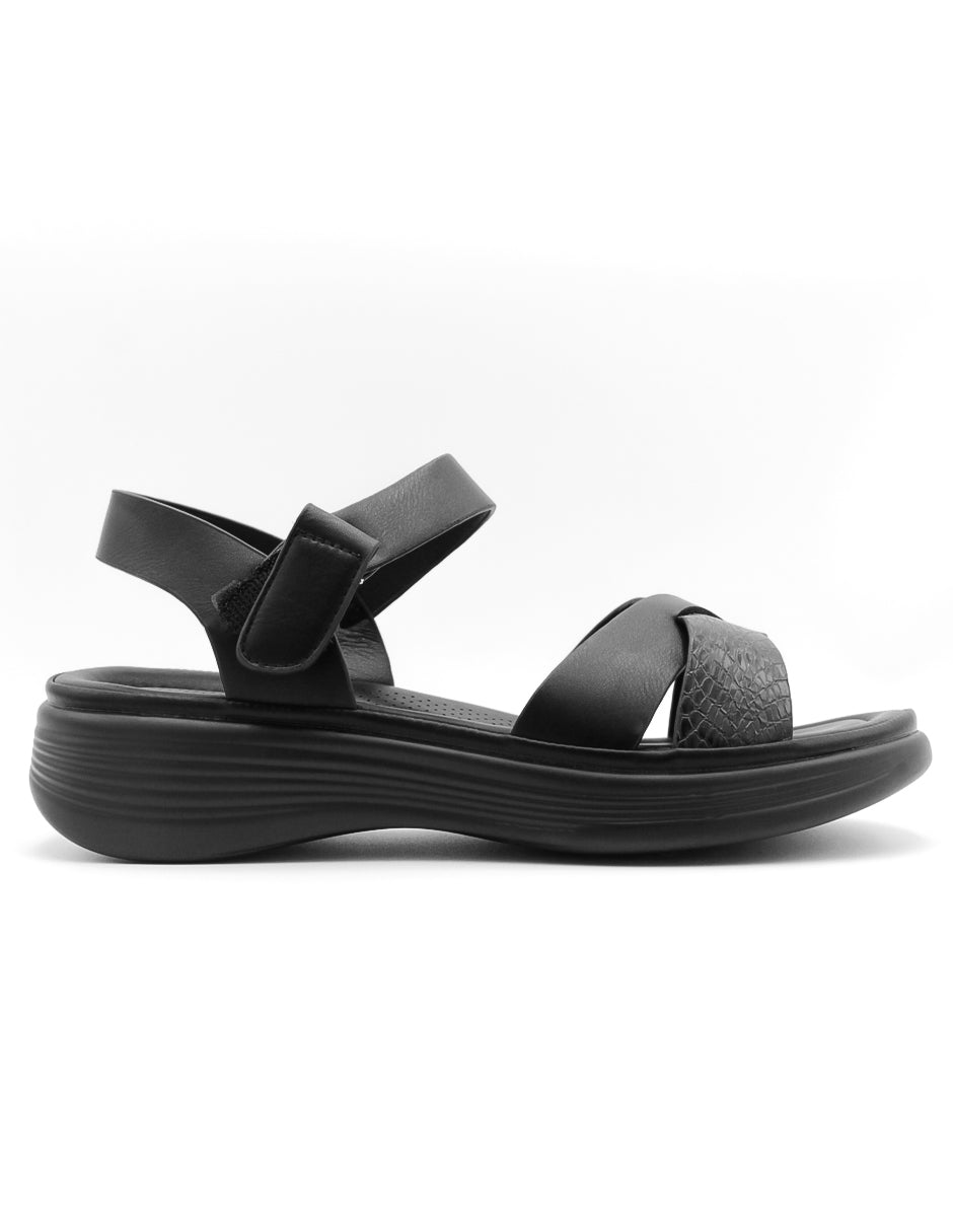 Sandalias con plataforma  en Piel vegana – Negro