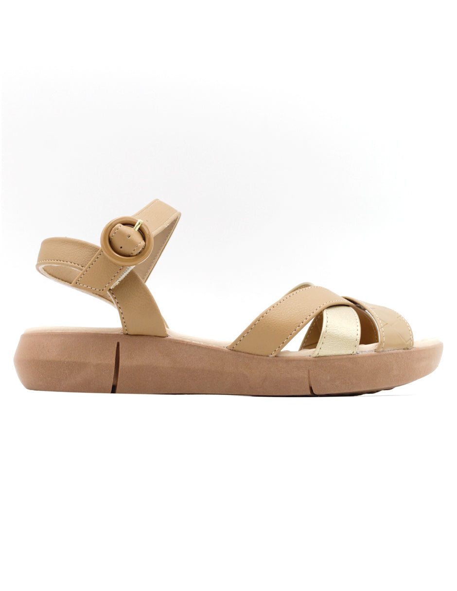 Sandalias de piso en Piel vegana - Beige