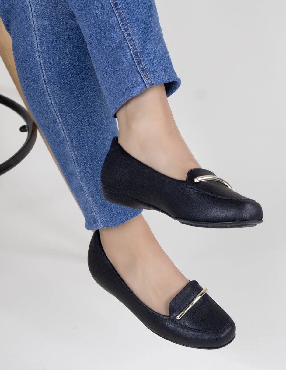 Flats clásicas  en Piel vegana – Negro