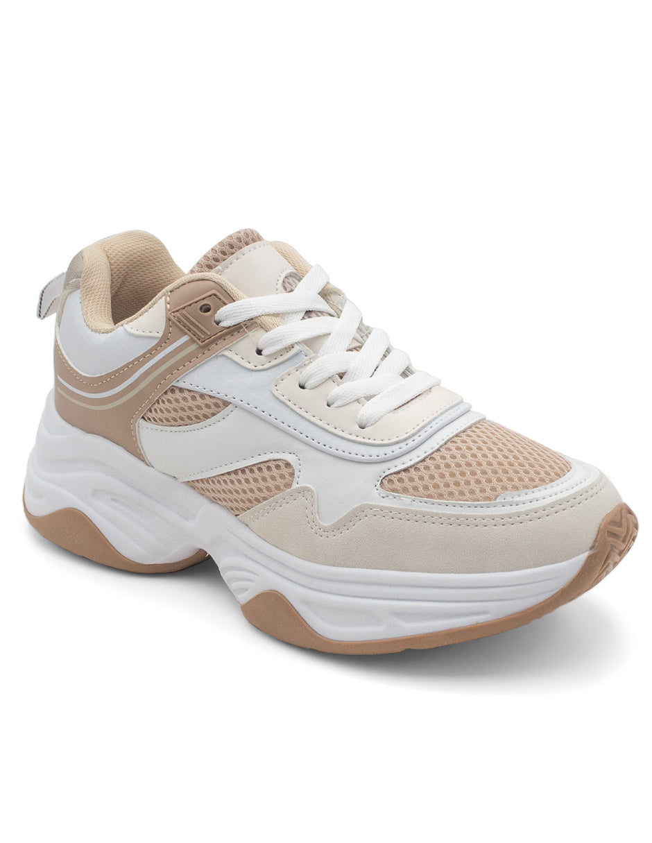 Tenis tipo Deportivo Exterior TEXTIL Color Blanco Para Mujer De RBCOLLECTION