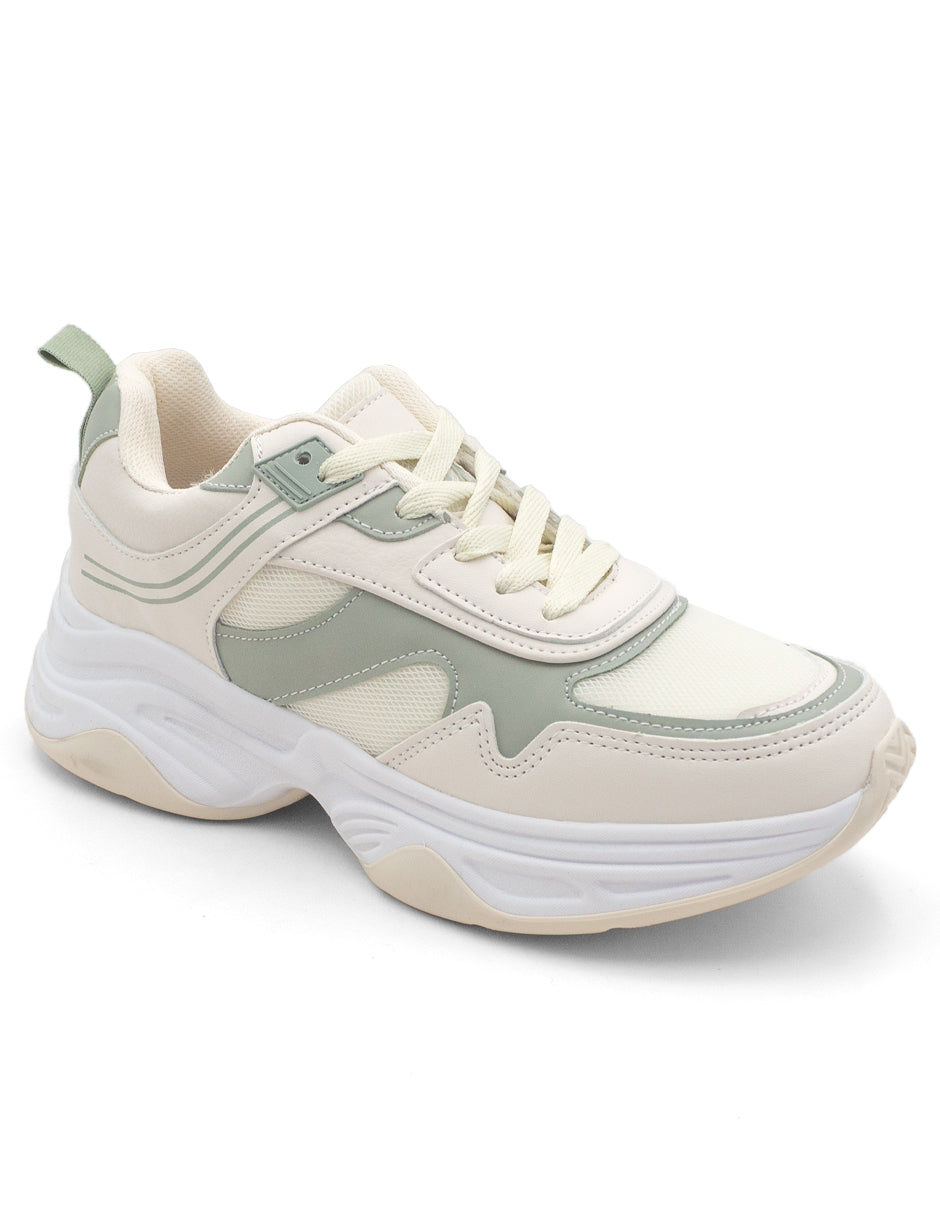 Tenis tipo Deportivo Exterior TEXTIL Color Beige  Para Mujer De RBCOLLECTION
