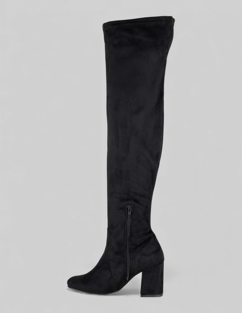 Botas altas Nevada en Gamuza – Negro
