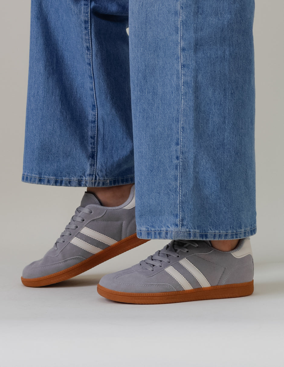 Tenis con cordones High line en Gamuza sintética – Gris