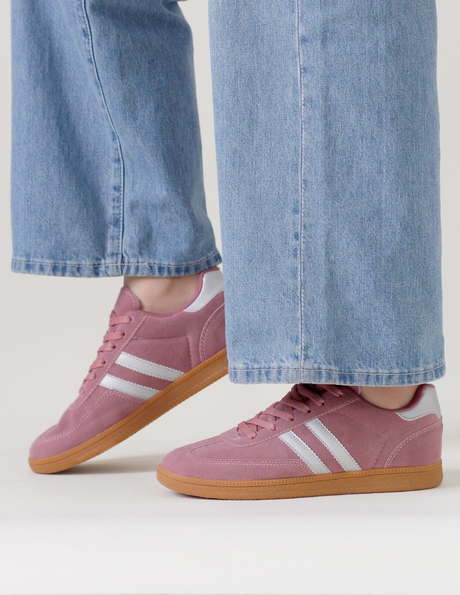 Tenis con cordones High line en Gamuza sintética – Rosa