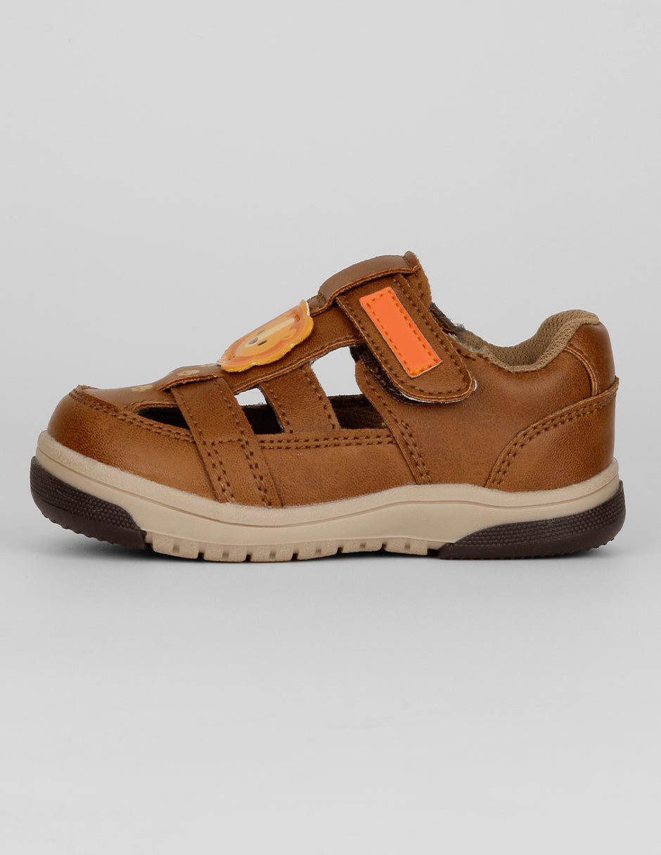 Sandalias Exterior Piel vegana Color Café Para Niño De RBCOLLECTION