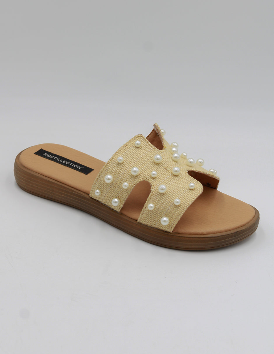Sandalias de piso Exterior Textil Color Beige  Para Mujer De RBCOLLECTION