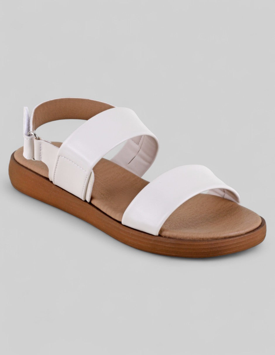 Sandalias de piso Steps en Piel vegana – Blanco