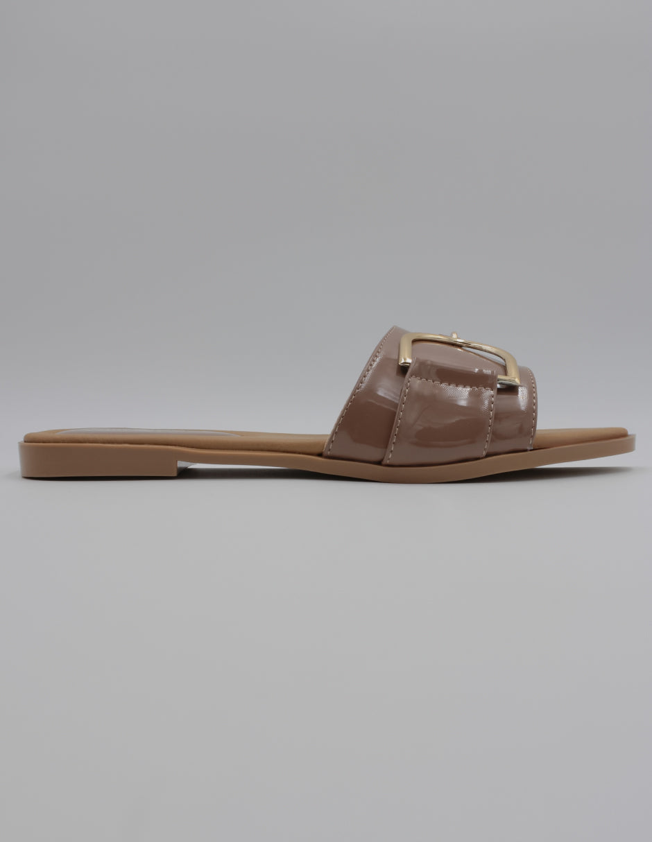 Sandalias de piso Soft en Charol – Café