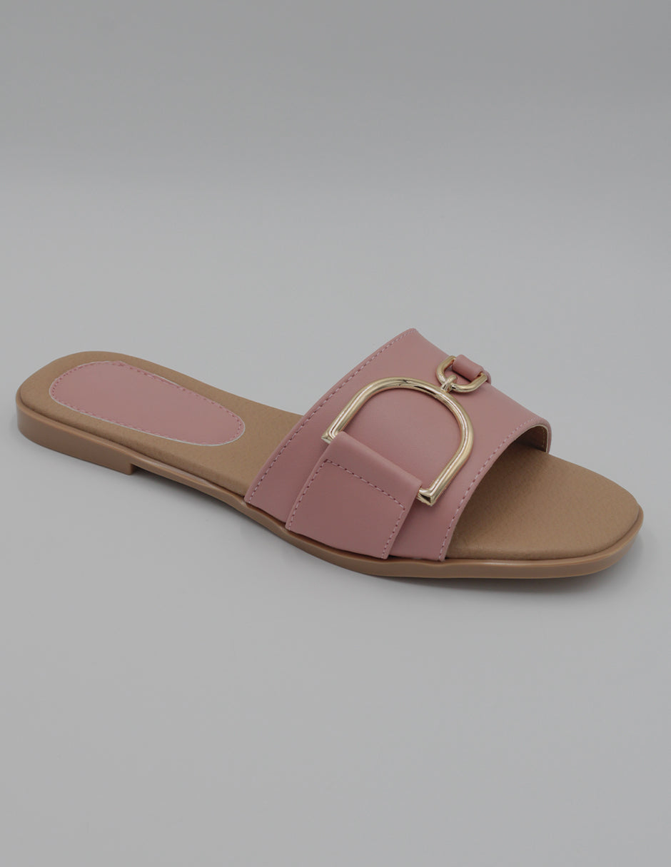 Sandalias de piso Exterior Piel vegana Color Rosa Para Mujer De RBBASICS