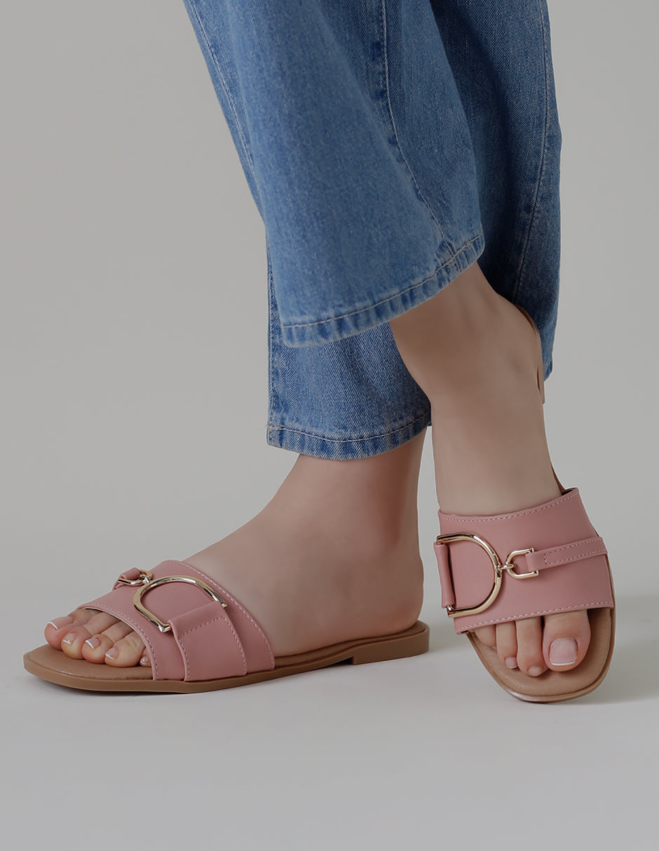 Sandalias de piso Soft en Piel vegana – Rosa