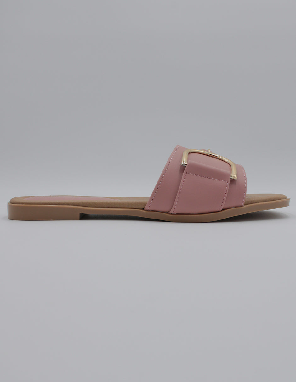 Sandalias de piso Soft en Piel vegana – Rosa
