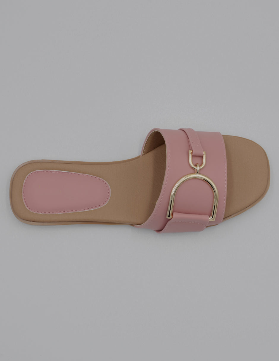 Sandalias de piso Soft en Piel vegana – Rosa