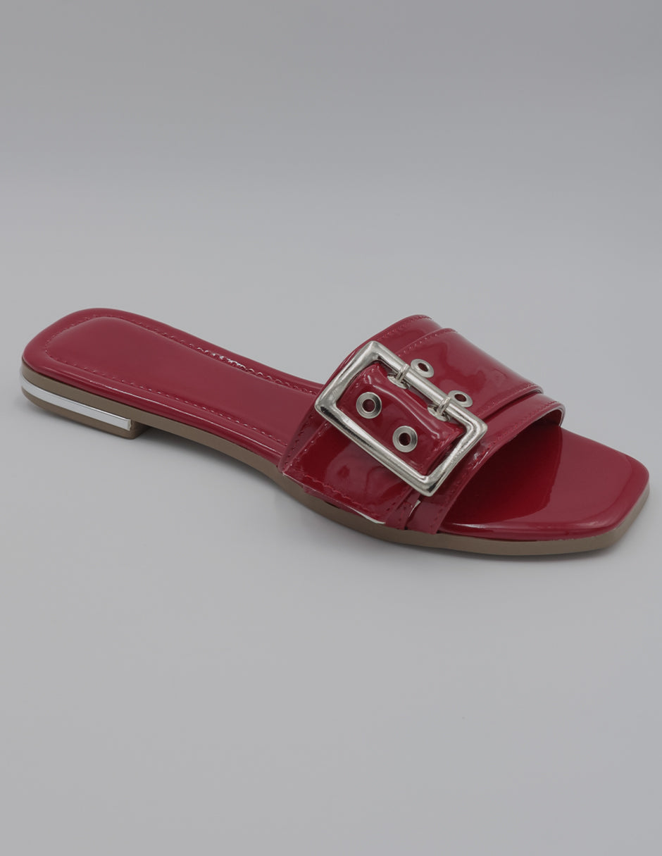 Sandalias de piso Exterior Charol Color Rojo Para Mujer De RBBASICS