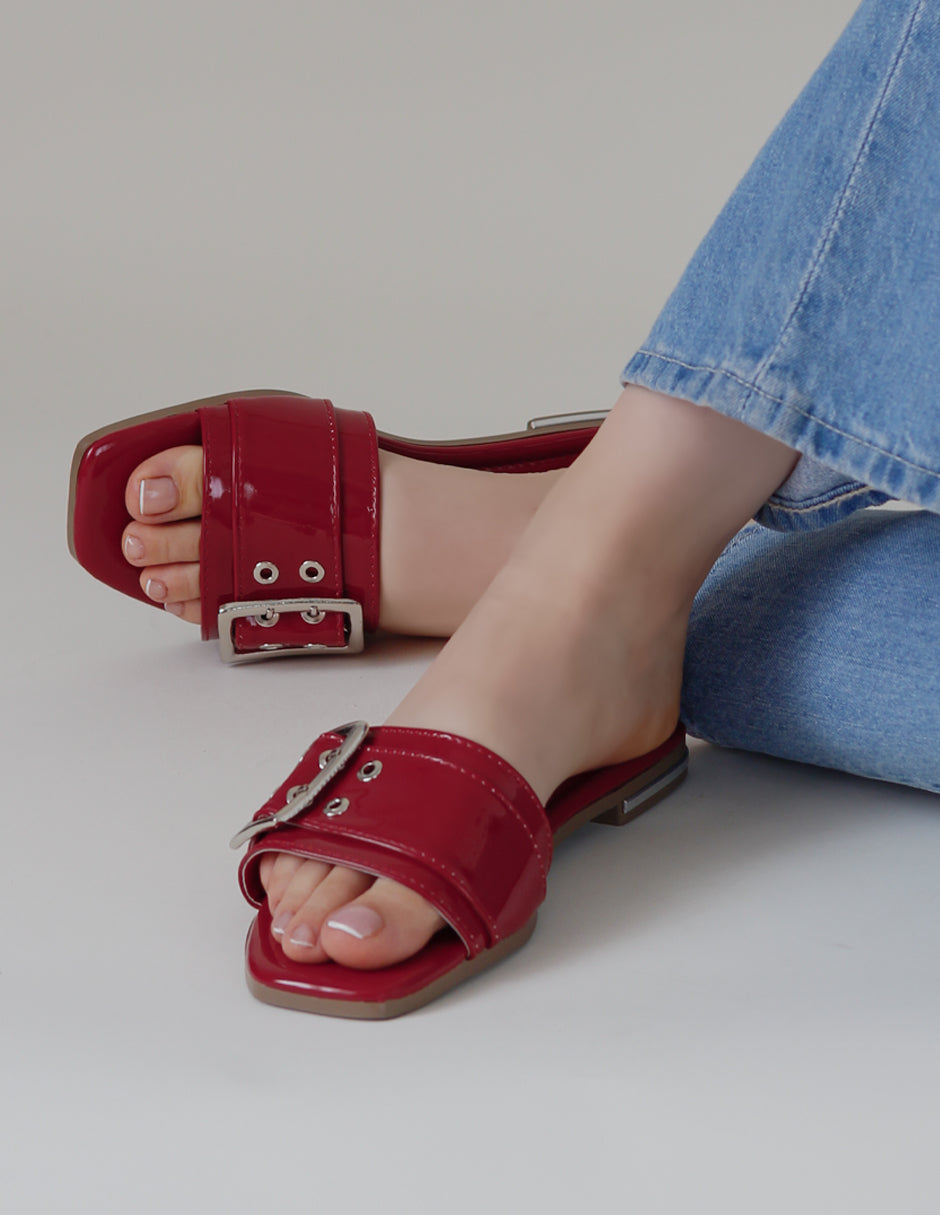 Sandalias de piso Soft en Charol – Rojo