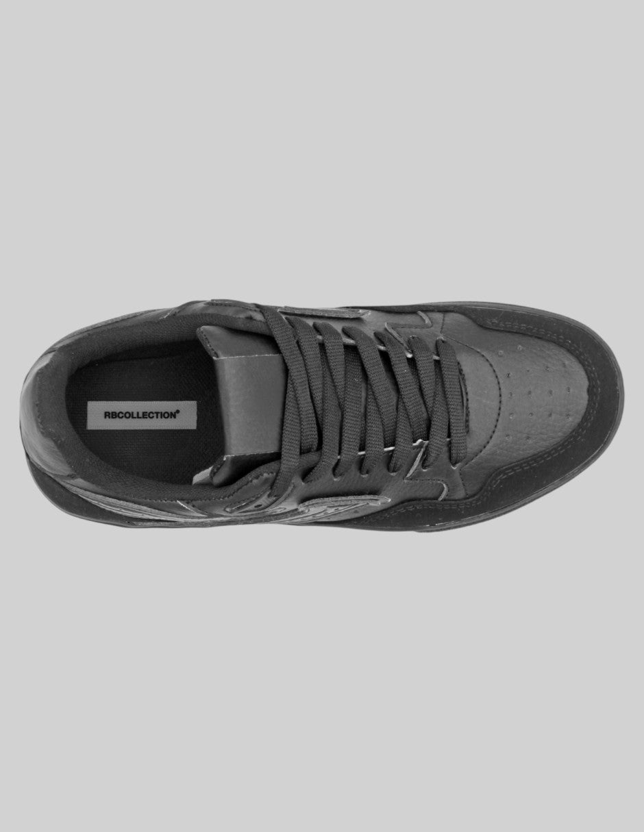 Tenis con cordones Higline Piel vegana - Negro