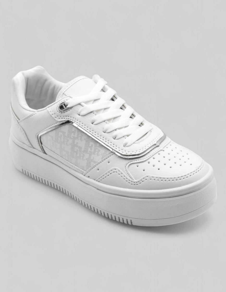 Tenis con cordones Higline Piel vegana - Blanco