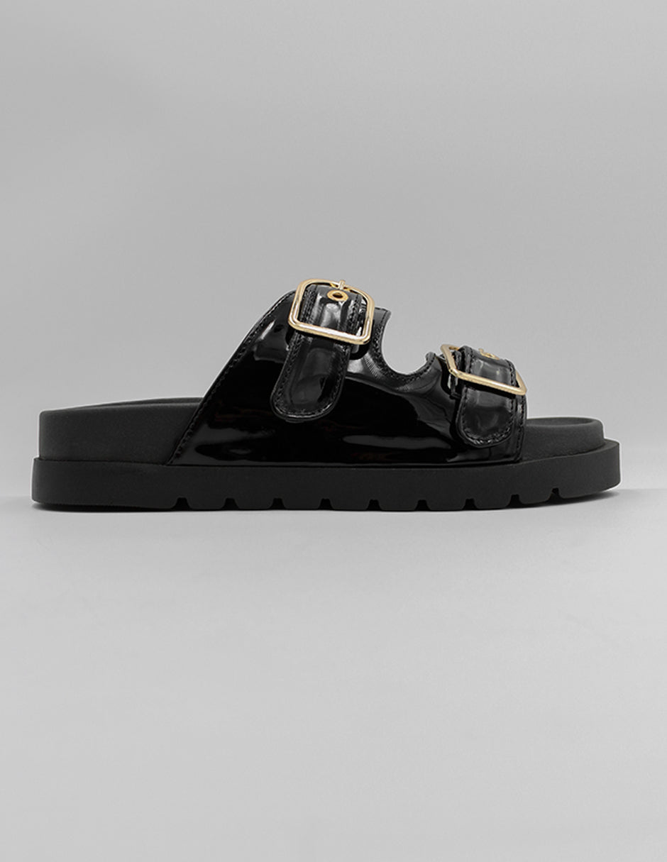 Sandalias con plataforma Birte en Charol – Negro