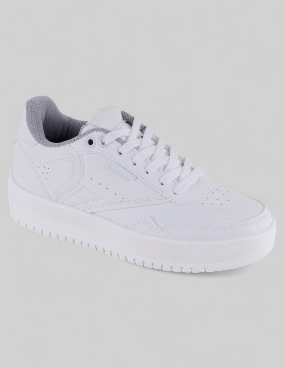 Tenis con cordones Exterior Piel vegana Color Blanco Para Mujer De RBCOLLECTION