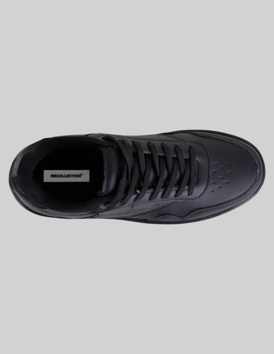 Tenis con cordones  Star en Piel Vegana – Negro