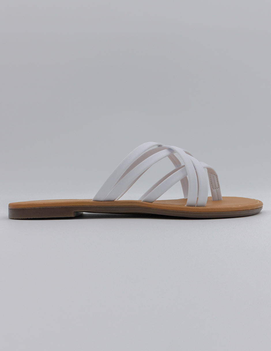 Sandalias de piso Soft en Piel vegana – Blanco