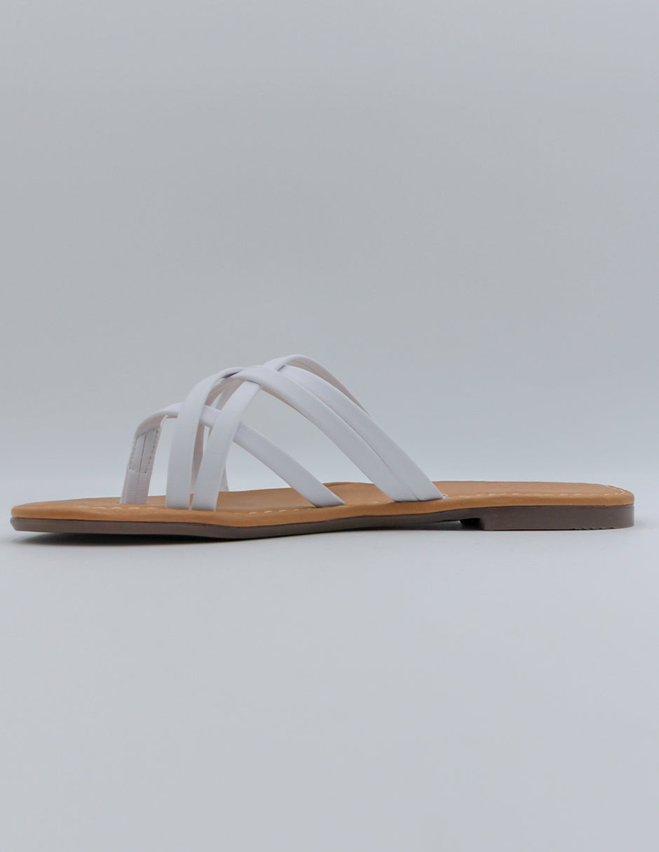 Sandalias de piso Soft en Piel vegana – Blanco