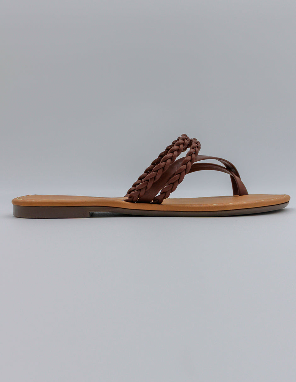 Sandalias de piso Soft en Piel vegana – Café