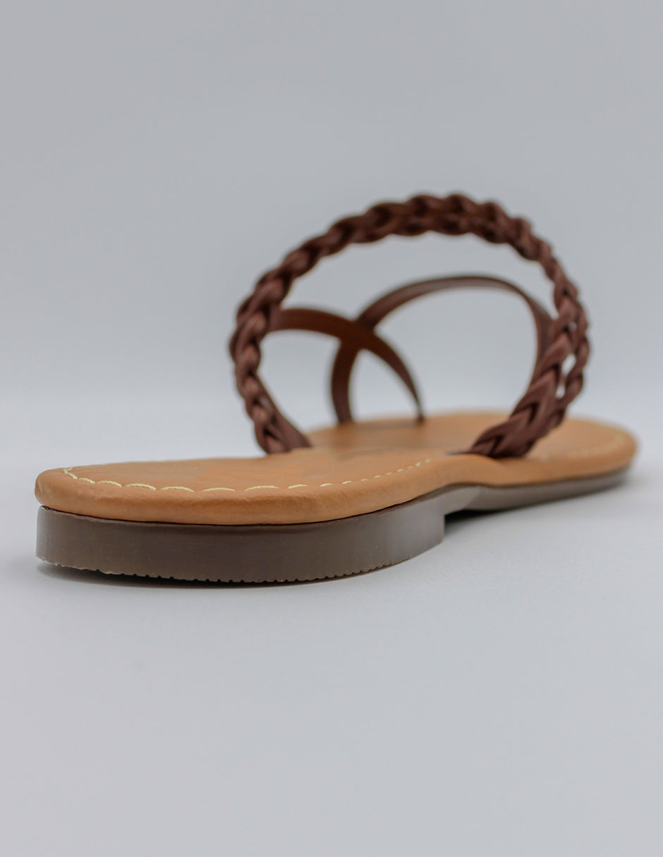 Sandalias de piso Soft en Piel vegana – Café