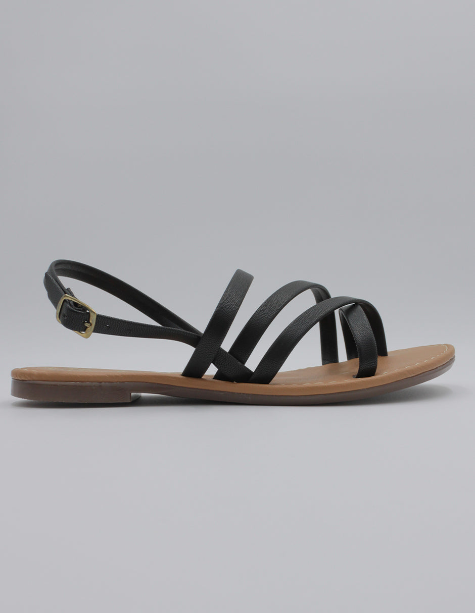Sandalias de piso Soft en Piel vegana – Negro
