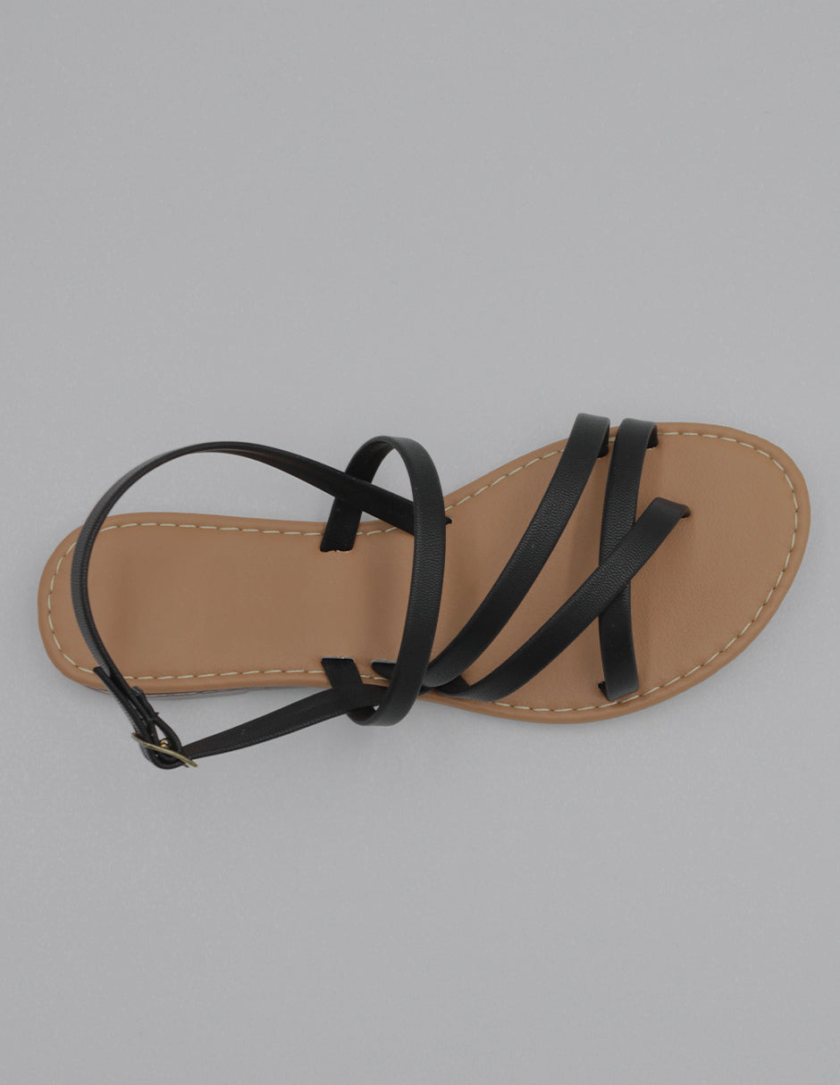 Sandalias de piso Soft en Piel vegana – Negro