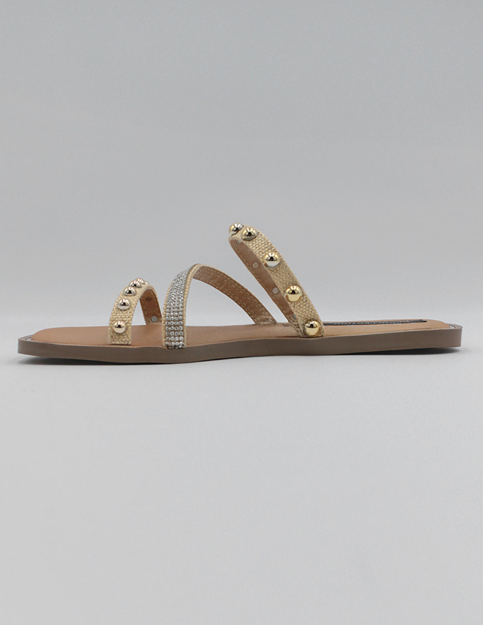 Sandalias de piso Soft en Textil – Oro