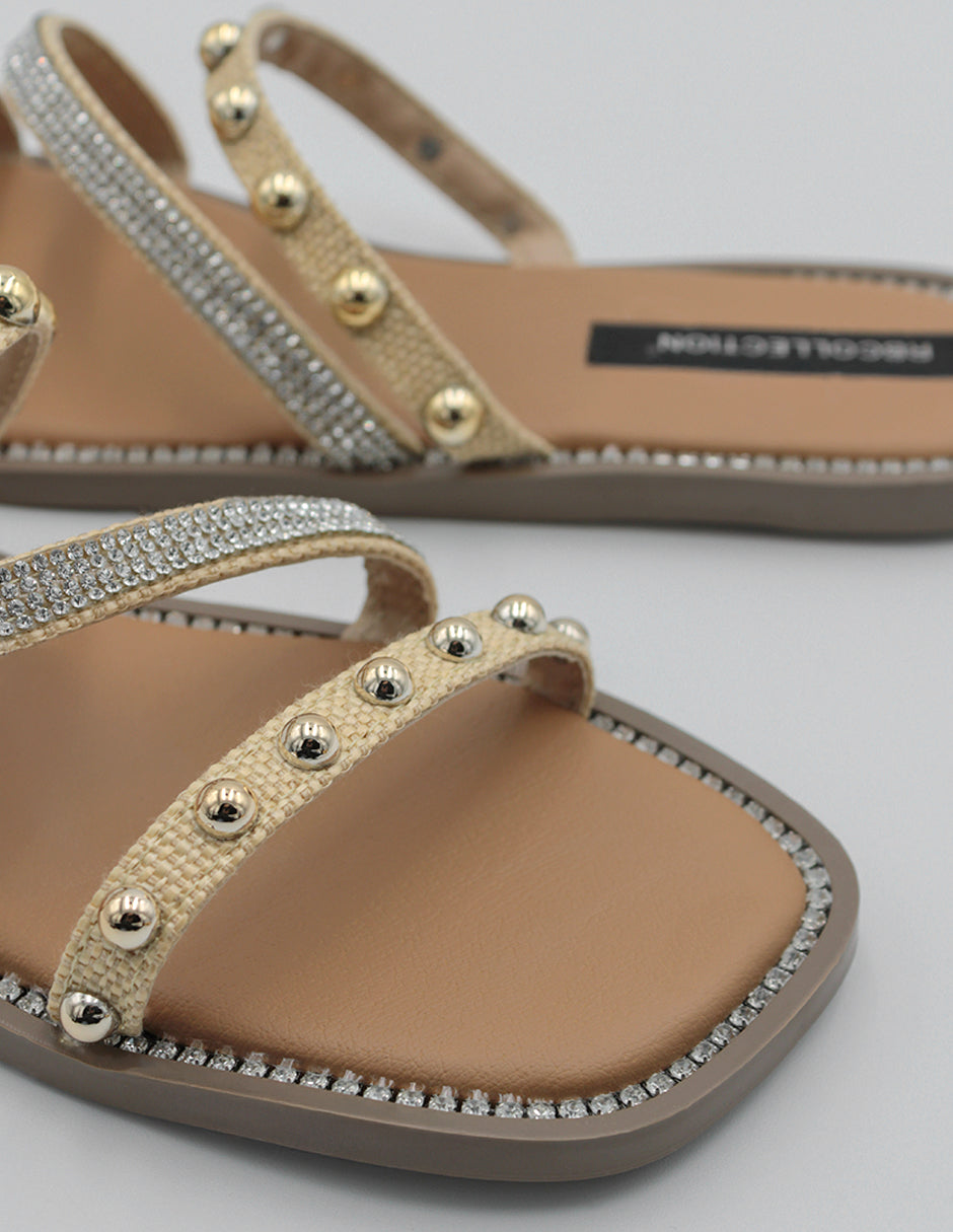 Sandalias de piso Soft en Textil – Oro