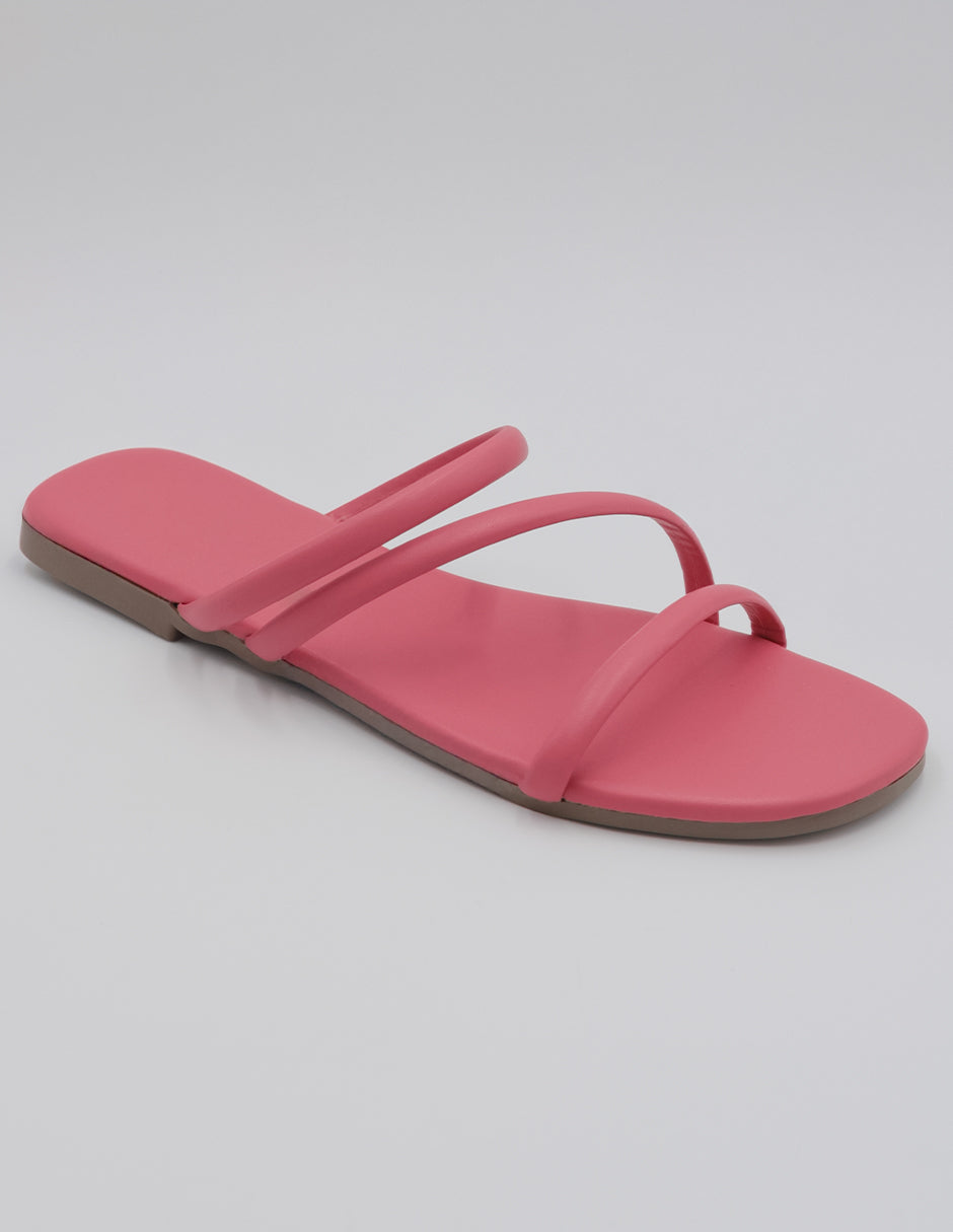 Sandalias de piso Exterior Piel vegana Color Rosa Para Mujer De RBBASICS