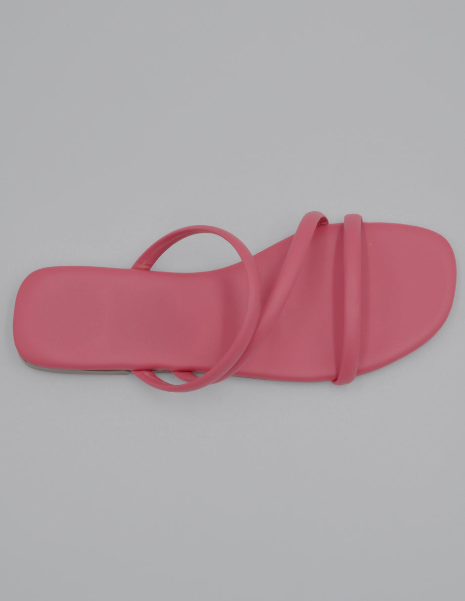 Sandalias de piso Soft en Piel vegana – Rosa